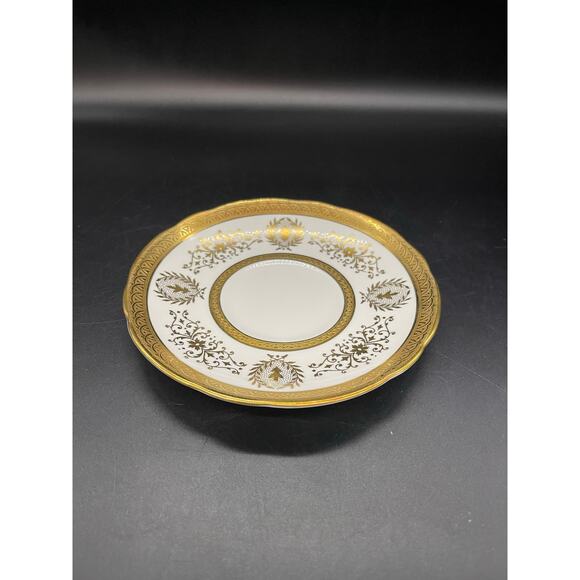 Coalport Lady Anne Saucers with Gold Encrusted Bands & Scrolls Bone China - Picture 2 of 6